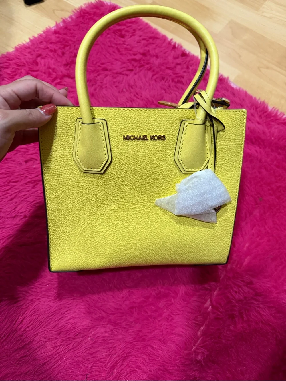MICHAEL KORS Bright Yellow Saffiano Mini Satchel